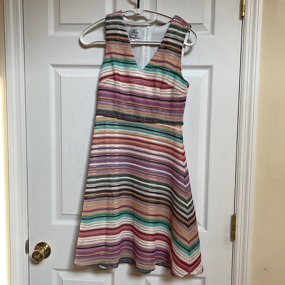 Jvn pink beige colorful knit vibe dress size 2 - Picture 1 of 7